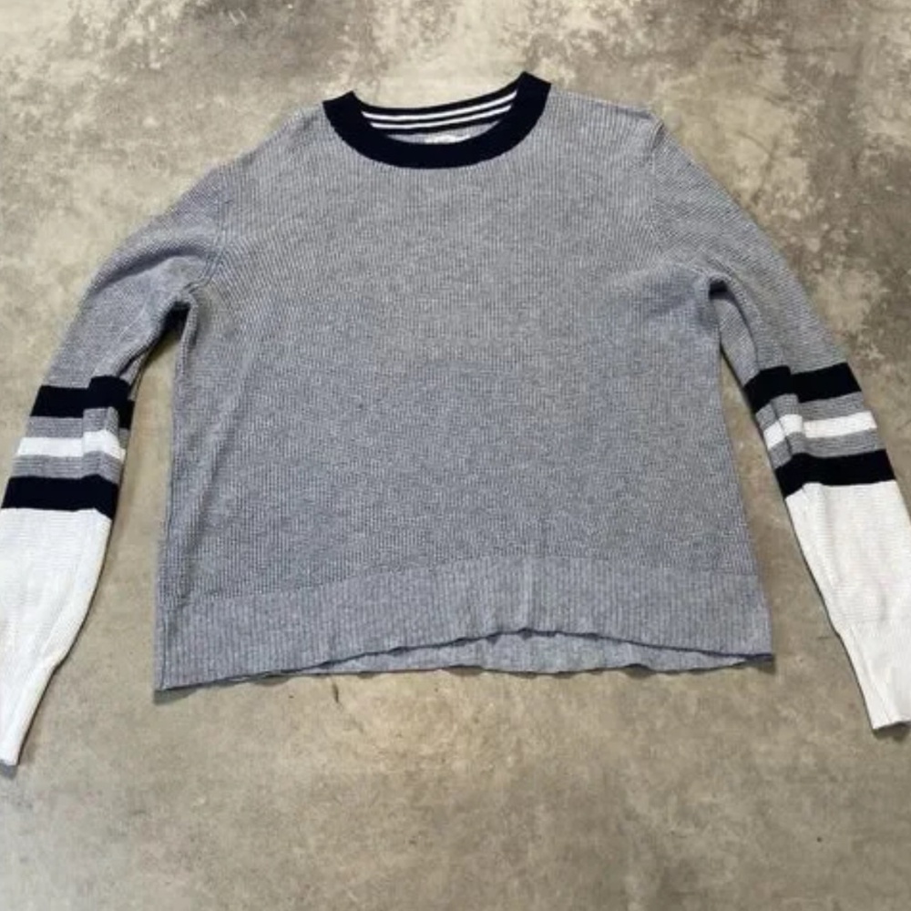 Faherty Sweater Womens Large Gray Knit Thermal Casual Comfy Cashmere Blend